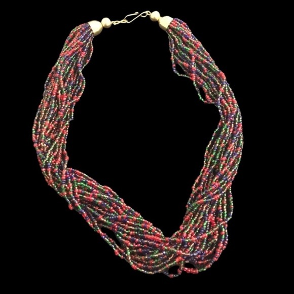 Vintage Colorful Beaded Necklace - Picture 3 of 6